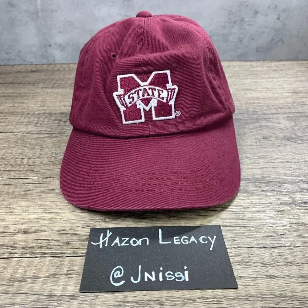 ‎Mississippi State Bulldogs~Maroon/White~Adjustable Sizing Cap / Hat~Preowned